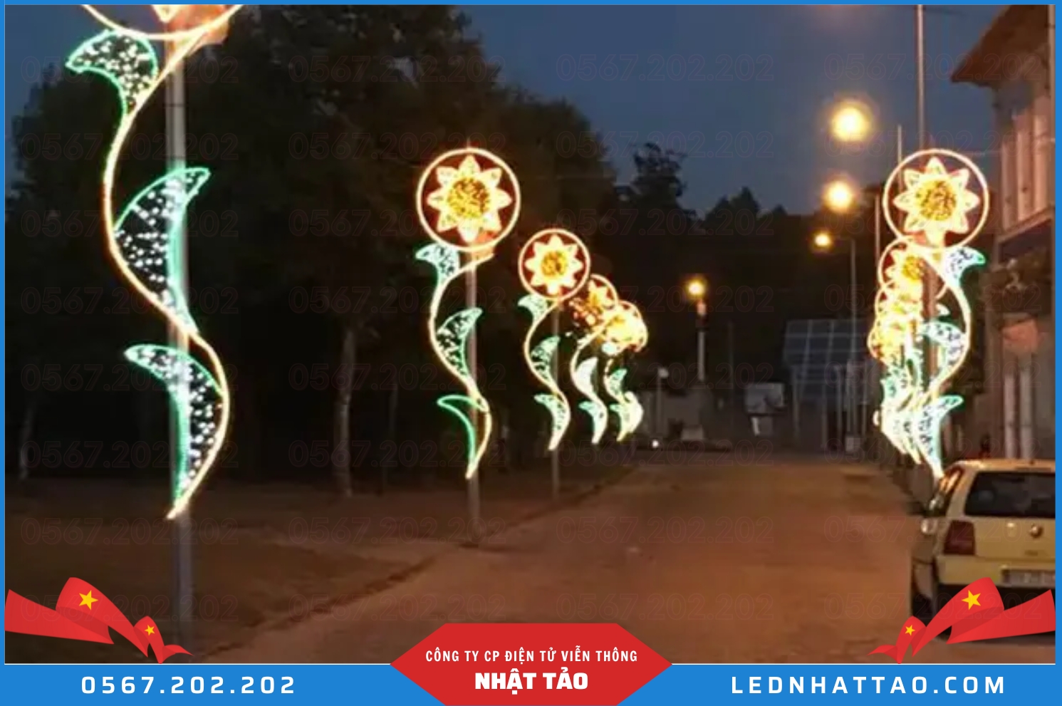 Mẫu đèn LED trang trí đường phố dịp Tết, Giáng Sinh